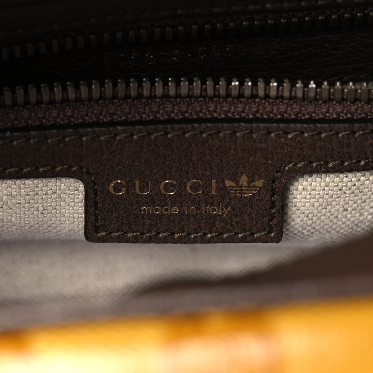 X ADIDAS Crystal Vintage Monogram Textured Dollar Calfskin Web Trefoil Logo Mini Bowling Bag Mid Natural Nut Off White New Acero