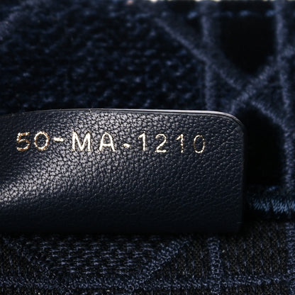 Christian Dior Velvet Cannage Large Book Tote Navy Blue 7 of 17