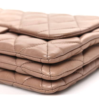Chanel Lambskin Quilted Chanel 3 Accordion Flap Bag Dark Beige 10 of 10