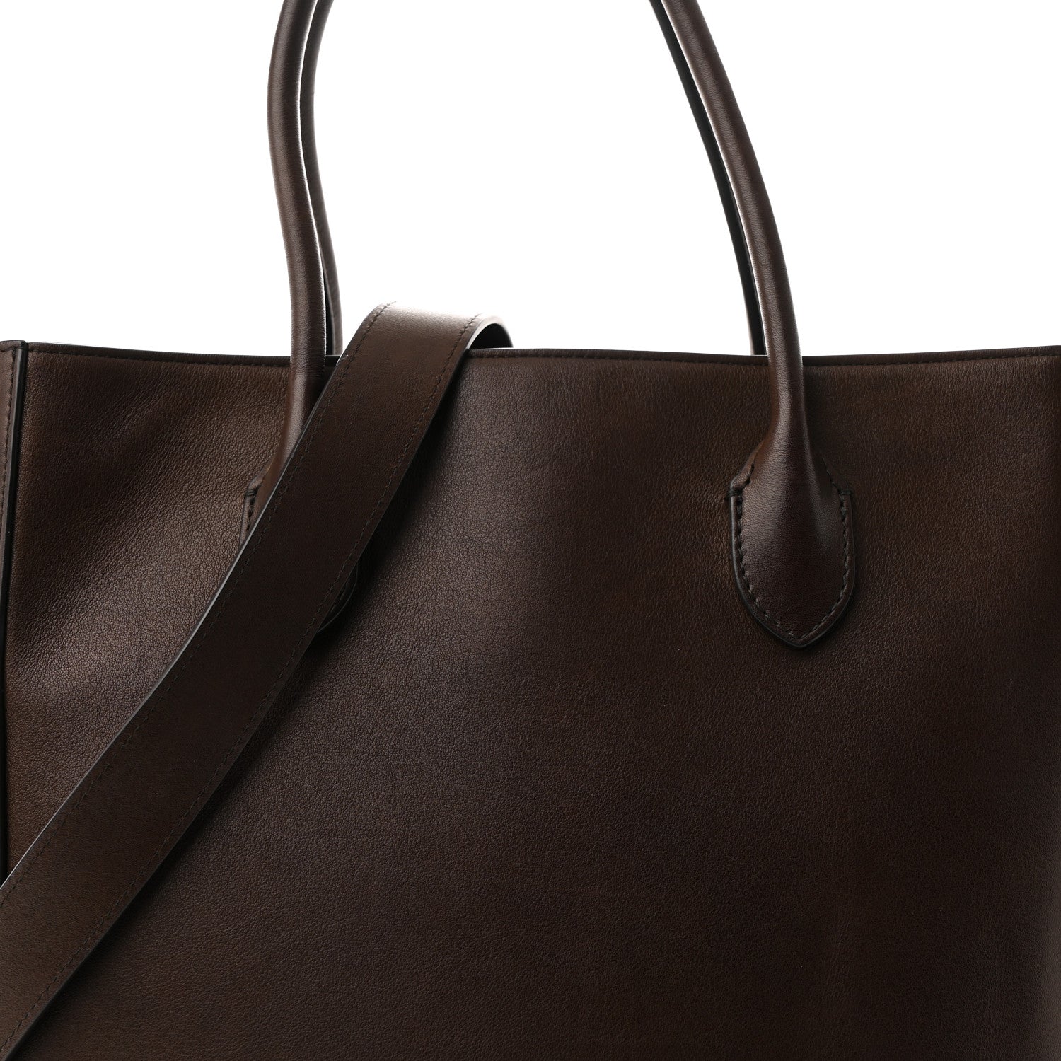 The Row Calfskin Tall Day Luxe Tote Deep Brown 7 of 9