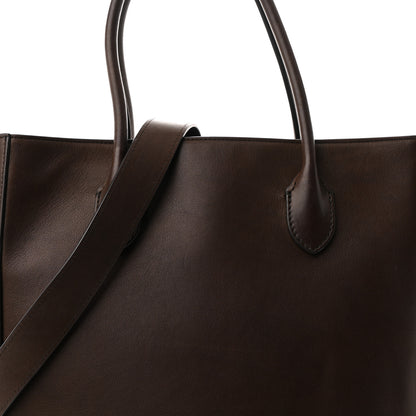 The Row Calfskin Tall Day Luxe Tote Deep Brown 7 of 9