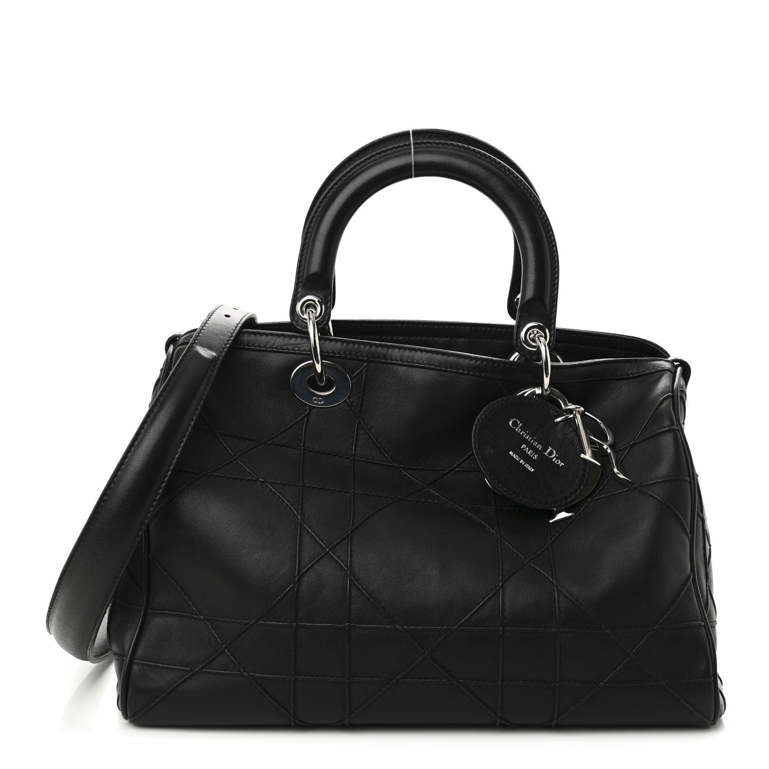 Christian Dior Lambskin Cannage Granville Polochon Black 1 of 10