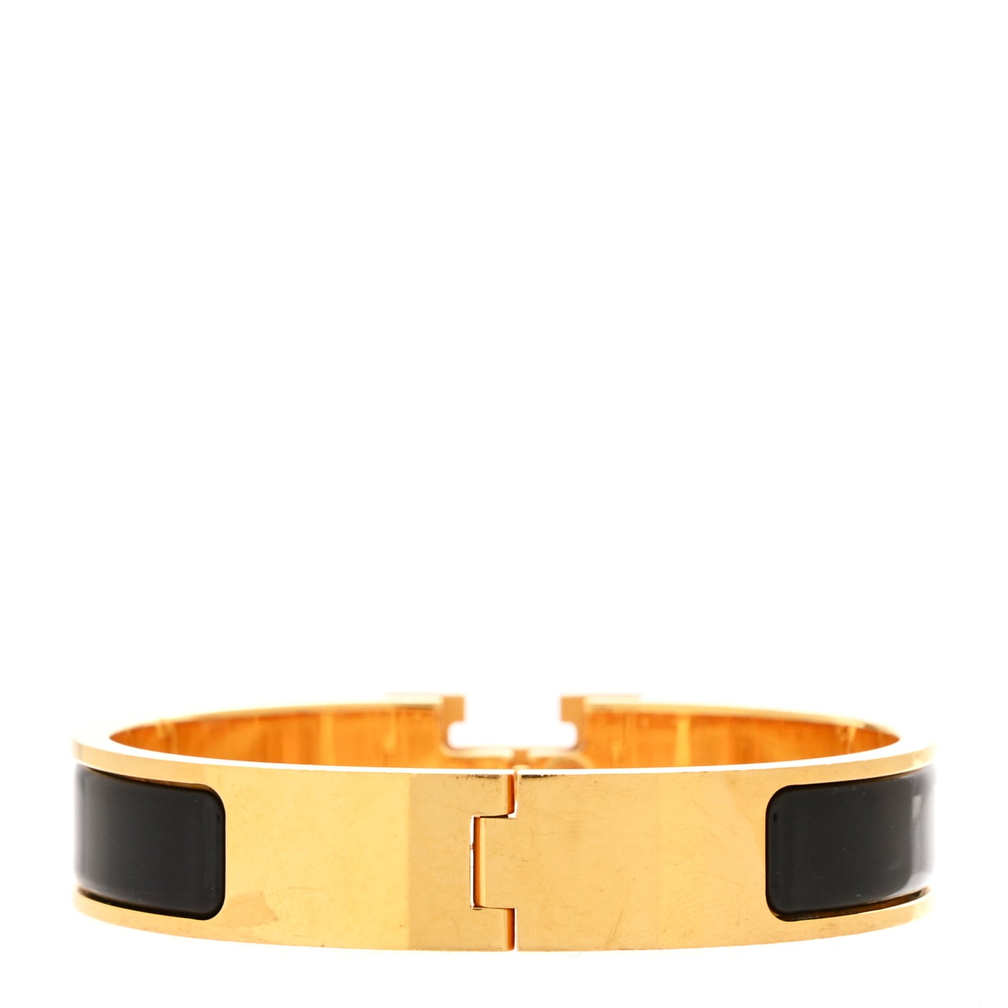 Enamel Narrow Clic Clac H Bracelet PM Black
