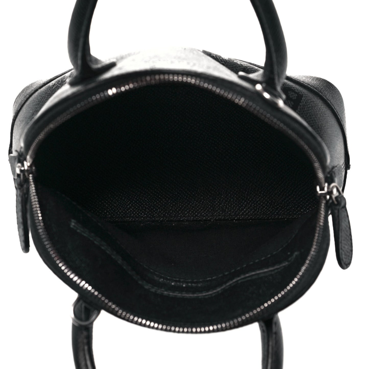 Signature Grained Calfskin Logo XXS Ville Top Handle Bag Black