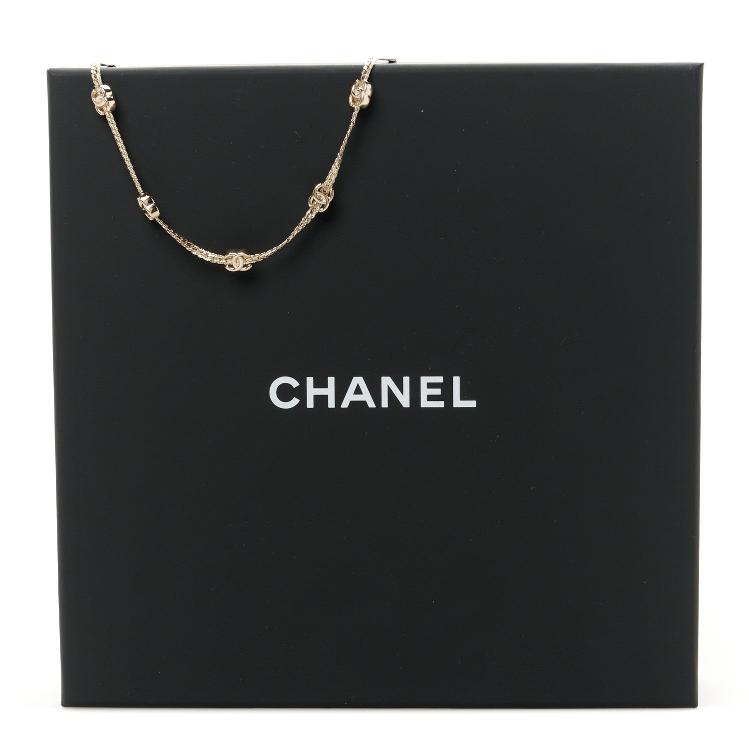 Chanel Metal CC Short Chain Necklace Gold 5 of 5