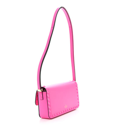 Valentino Garavani Smooth Calfskin Enamel Tonal E/W Rockstud23 Shoulder Bag Pink PP 3 of 9
