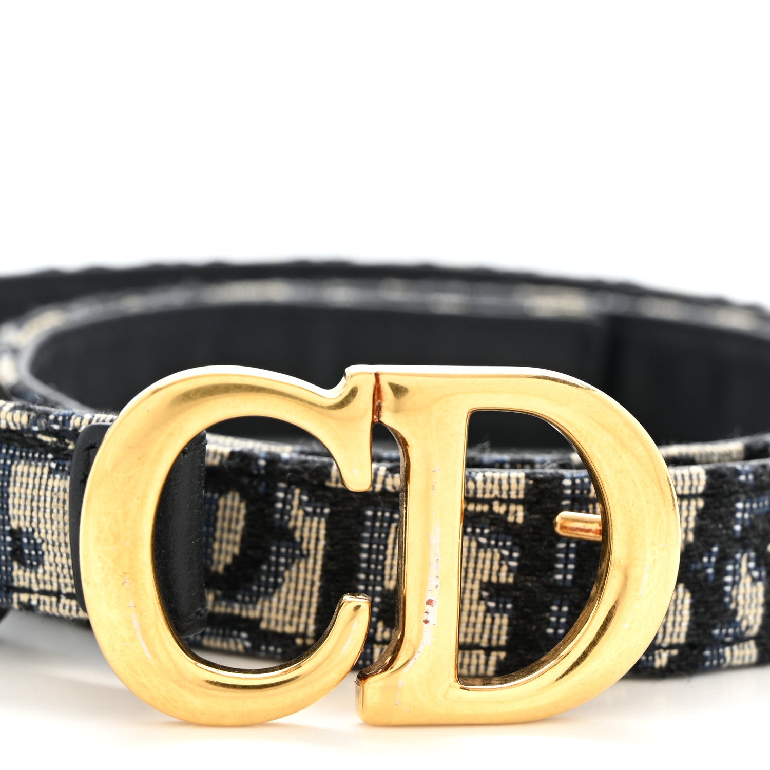 Christian Dior Jacquard Oblique 20mm Saddle Belt 85 34 Blue 7 of 7