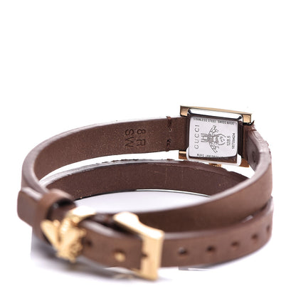 Gucci Stainless Steel Calfskin Mother of Pearl 14mm G-Frame Square Double Wrap Quartz Watch 4 of 7