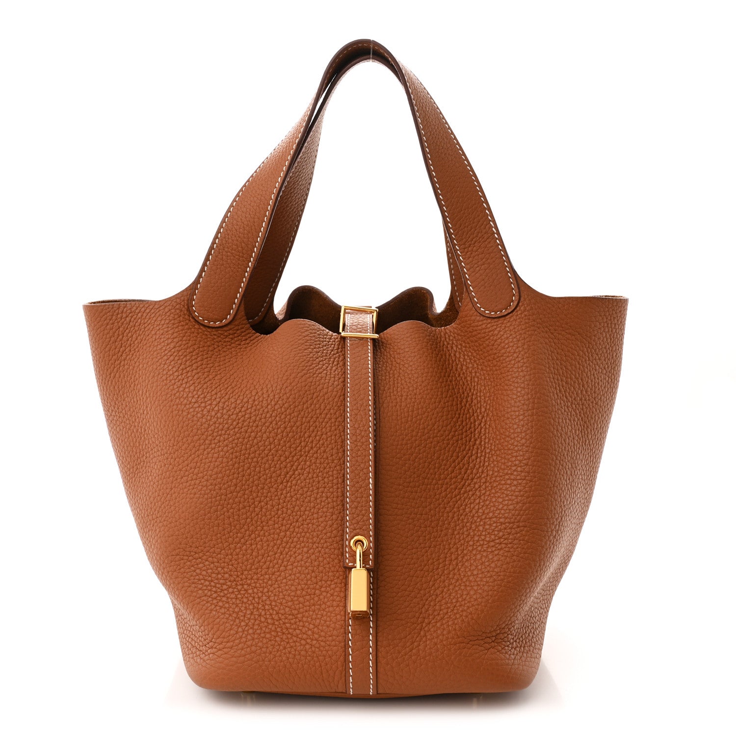 Hermes Taurillon Clemence Picotin Lock 22 MM Gold 1 of 10