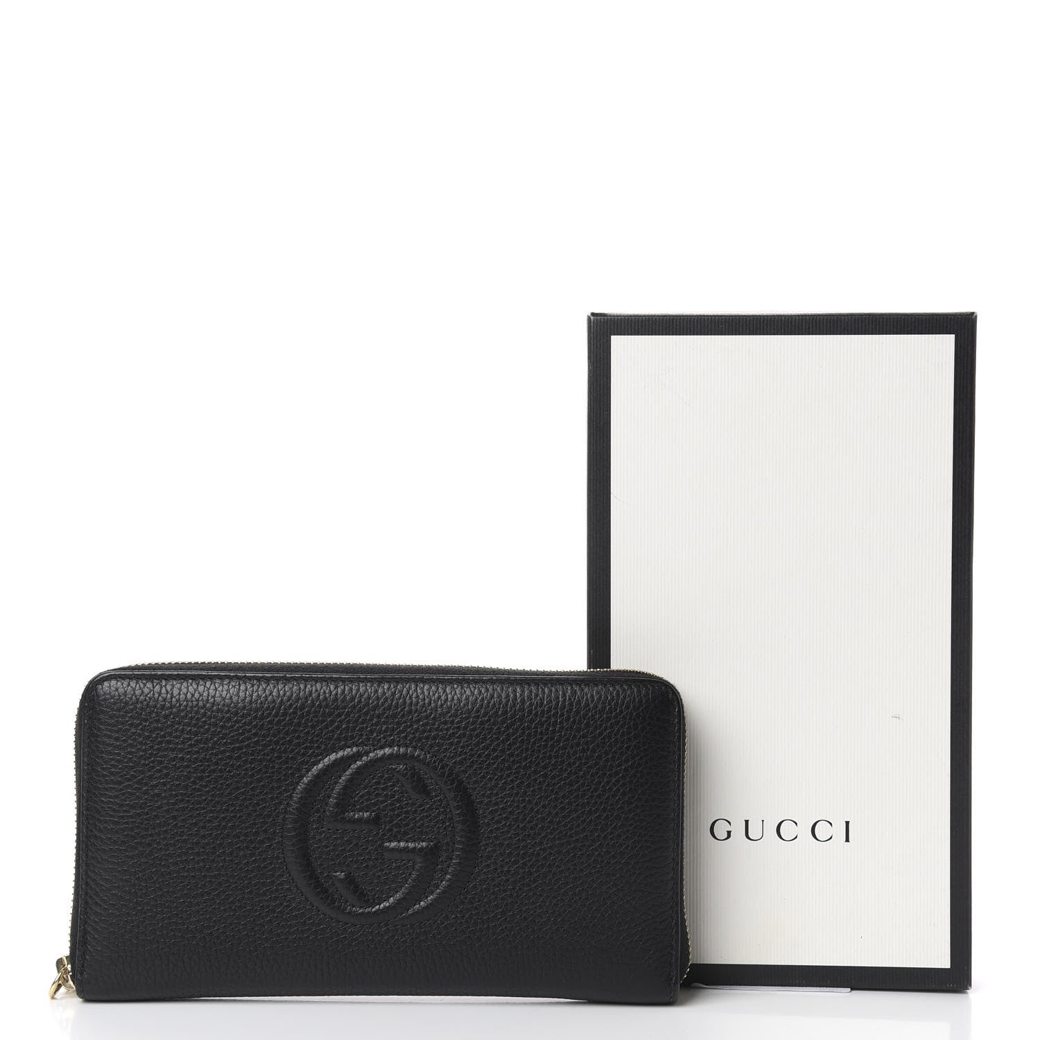 Gucci Pebbled Calfskin Soho Zip Around Wallet Black 9 of 9
