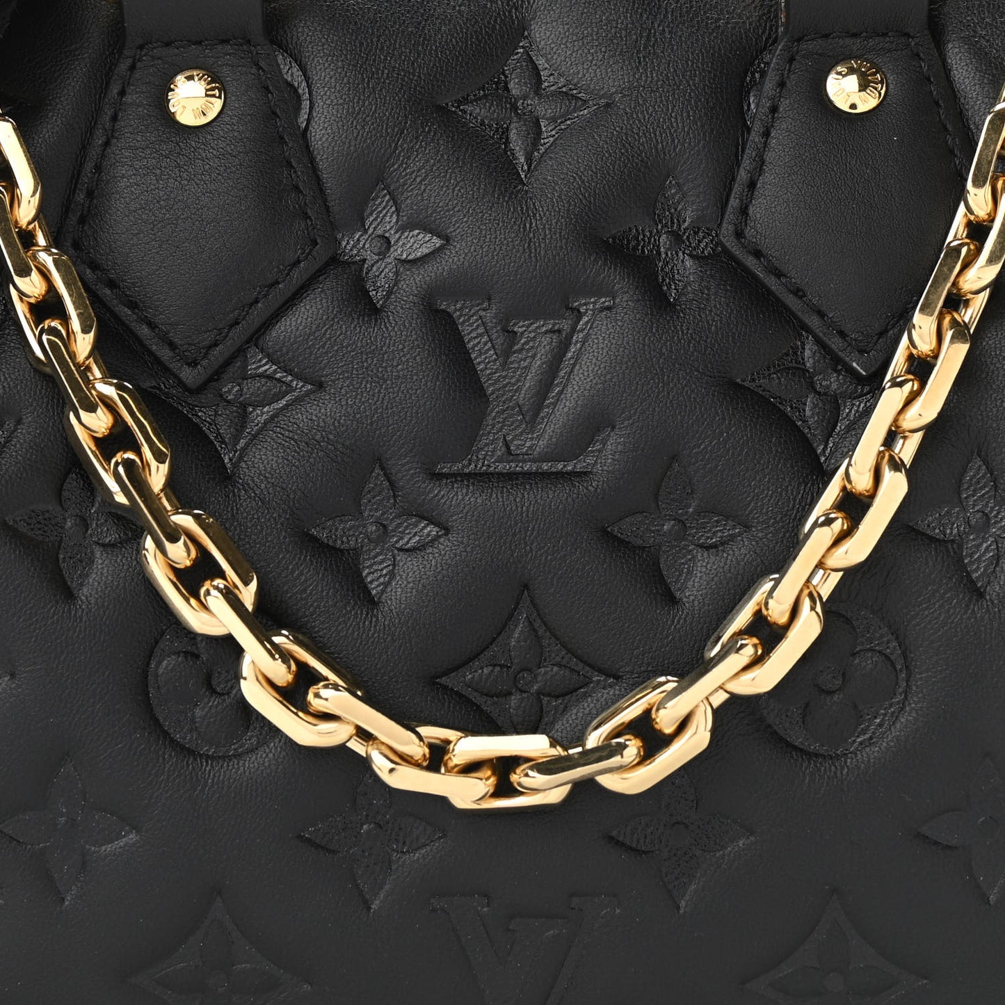 Lambskin Embossed Monogram Speedy 22 Bandouliere Black