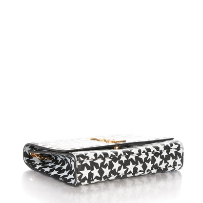 Saint Laurent Lambskin Medium Star Print Monogram Kate Satchel Black White 4 of 7