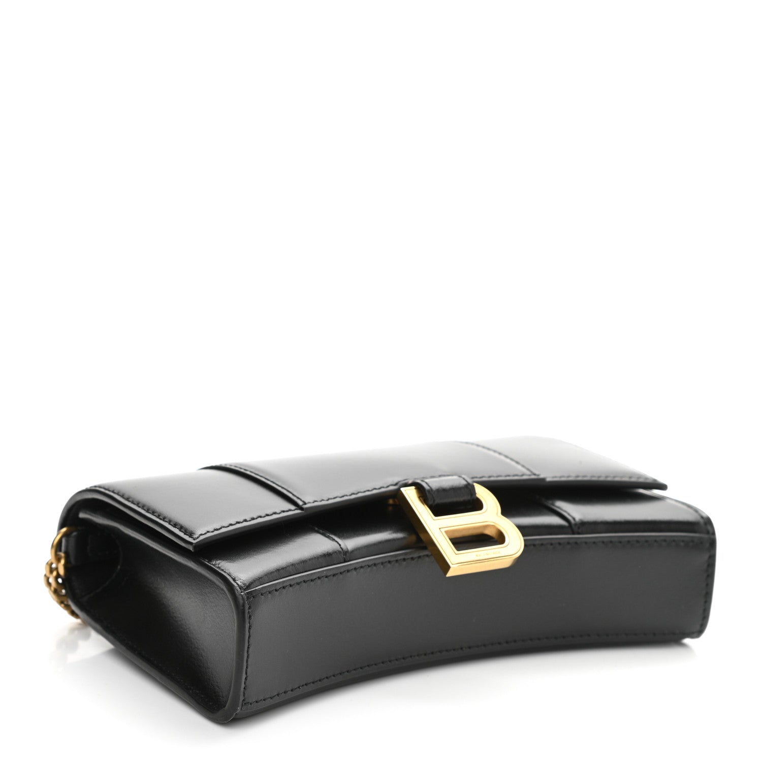 Balenciaga Shiny Box Calfskin Hourglass Chain Bag Black 4 of 9
