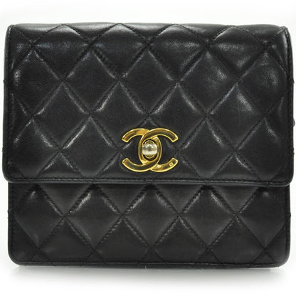 Chanel Lambskin Quilted Flap Belt Black 1 of 9