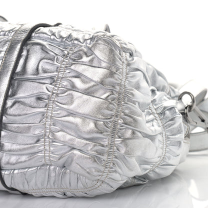 Prada Nappa Gaufre Dome Satchel Silver 8 of 11