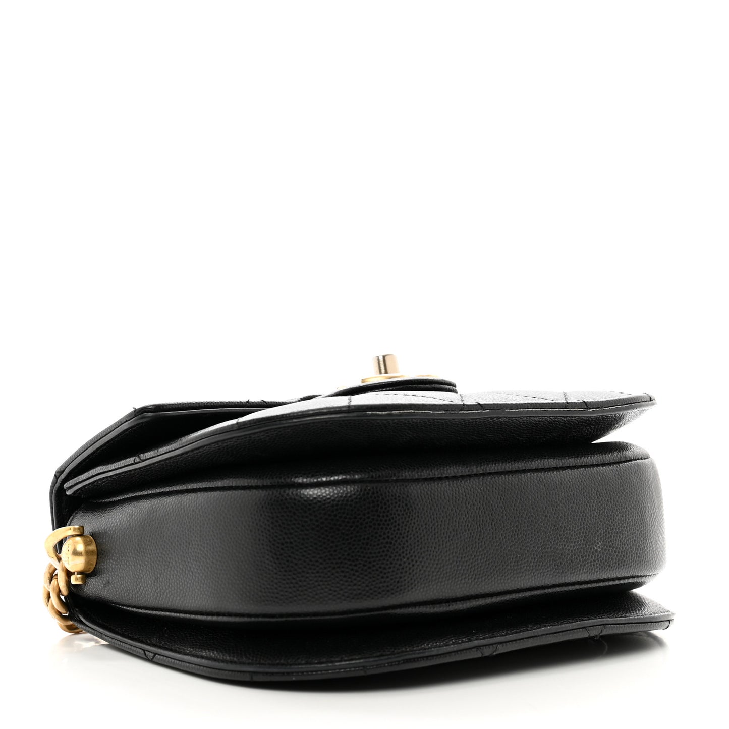 Caviar Quilted Moon Messenger Black
