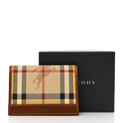 Burberry Haymarket Check Calfskin Card Case Tan 3 of 9