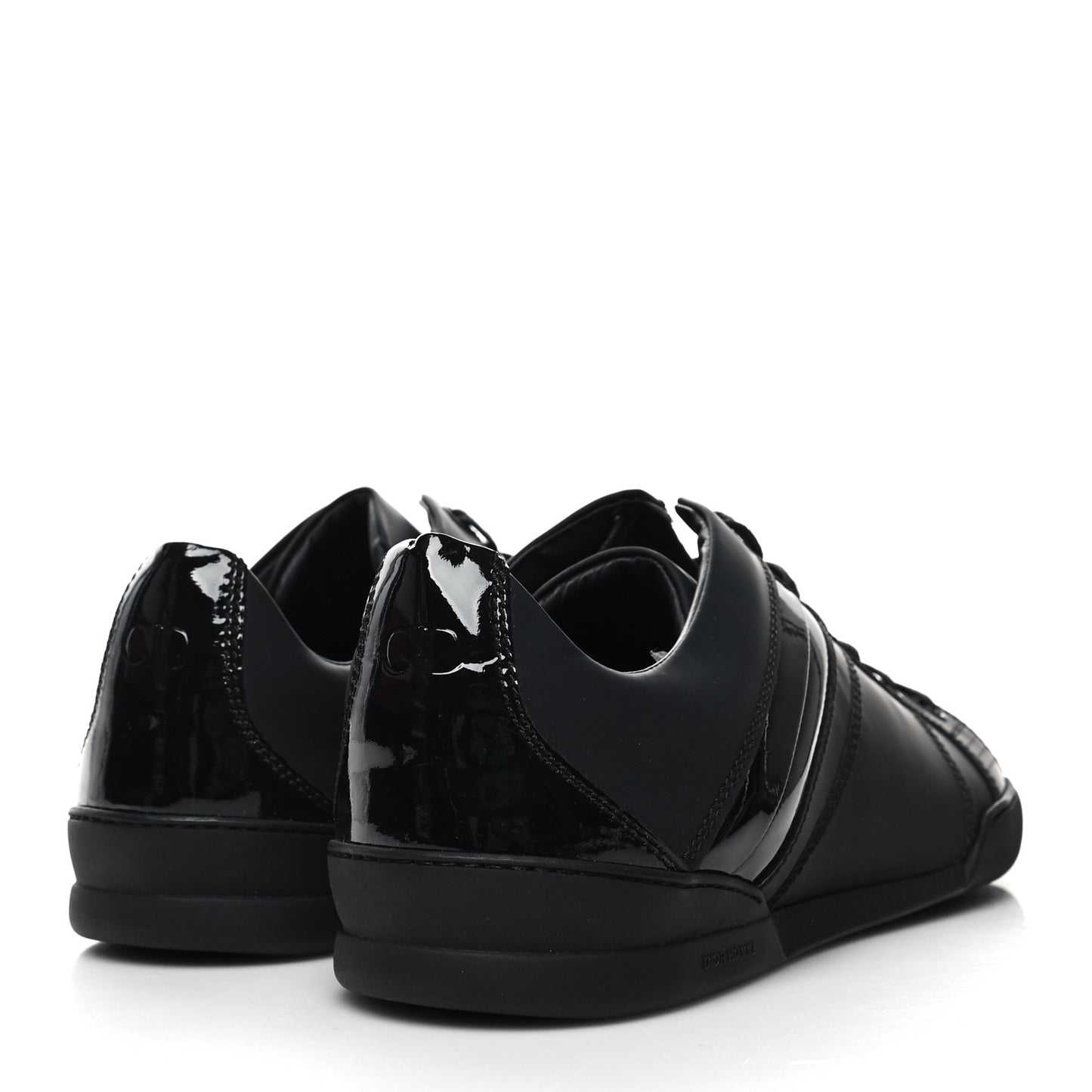 Matte Calfskin Patent Mens Sneakers 40.5 Black
