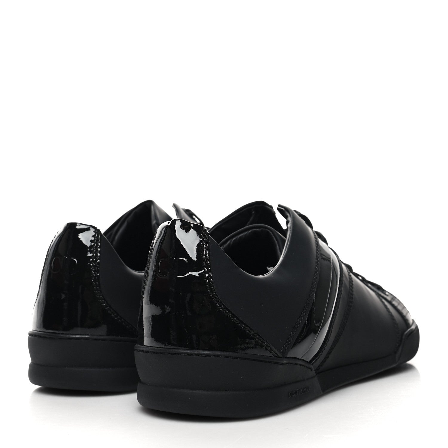 Christian Dior Matte Calfskin Patent Mens Sneakers 40.5 Black 3 of 9