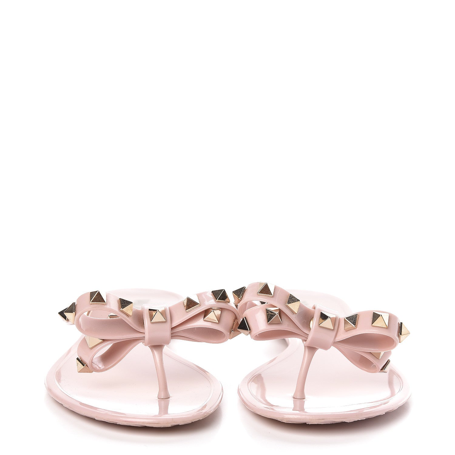 Valentino Garavani PVC Jelly Rockstud Bow Thong Sandals Water Rose 2 of 10