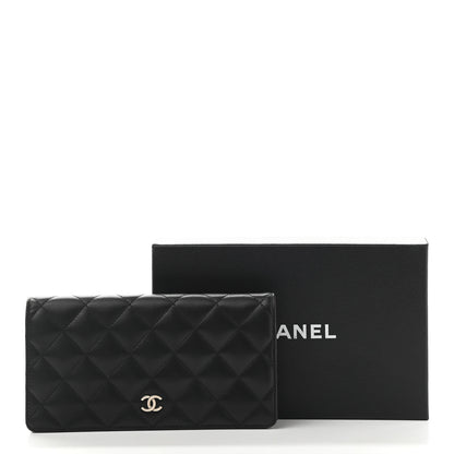 Chanel Lambskin Quilted Yen Wallet Black 9 of 9