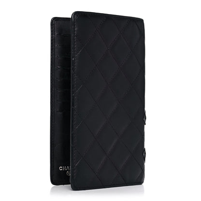 Chanel Calfskin Quilted Cambon Yen Wallet Black 3 of 11