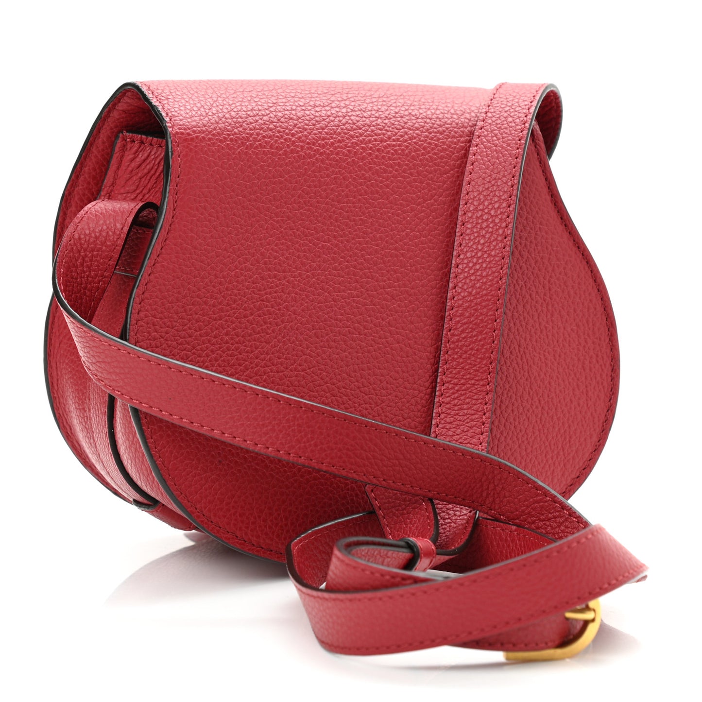 Calfskin Mini Marcie Round Crossbody Bag Red