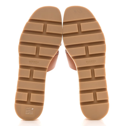 Hermes Calfskin Cork Eze 30 Sandals 40 Marron Glaise 5 of 9