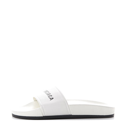 Balenciaga Nappa Logo Womens Pool Slide Sandals 36 White 1 of 7