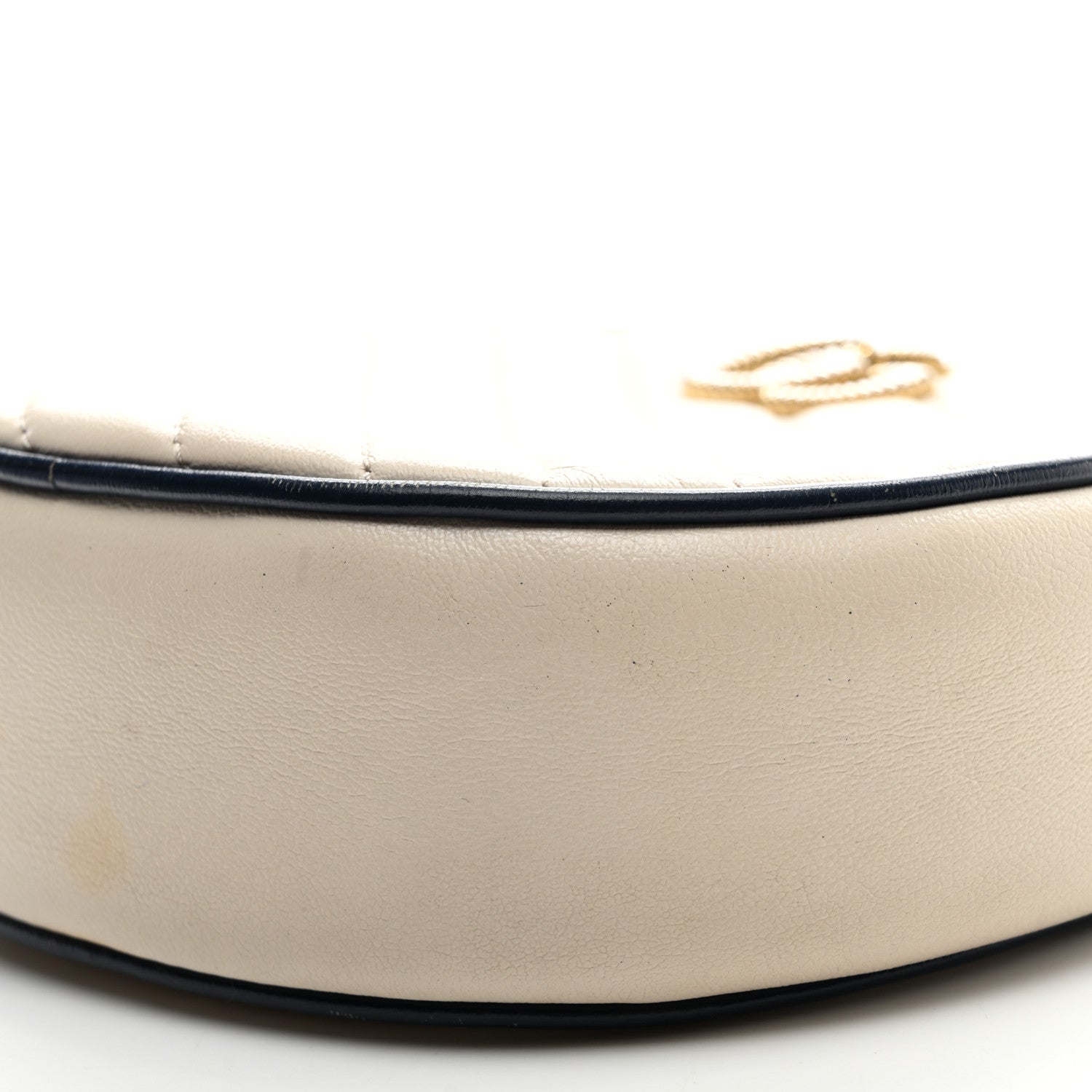Gucci Azalea Calfskin Matelasse Diagonal Mini Torchon GG Marmont Round Shoulder Bag Mystic White Blue Agata 10 of 11