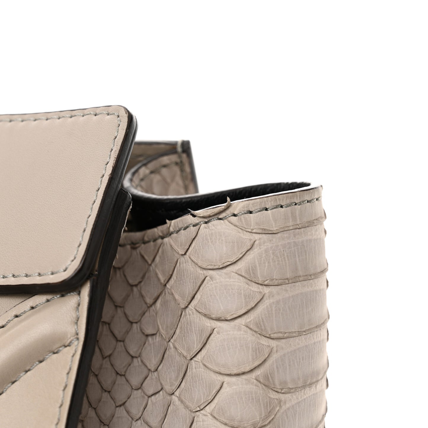 Python Smooth Calfskin Micro Luggage Pearl