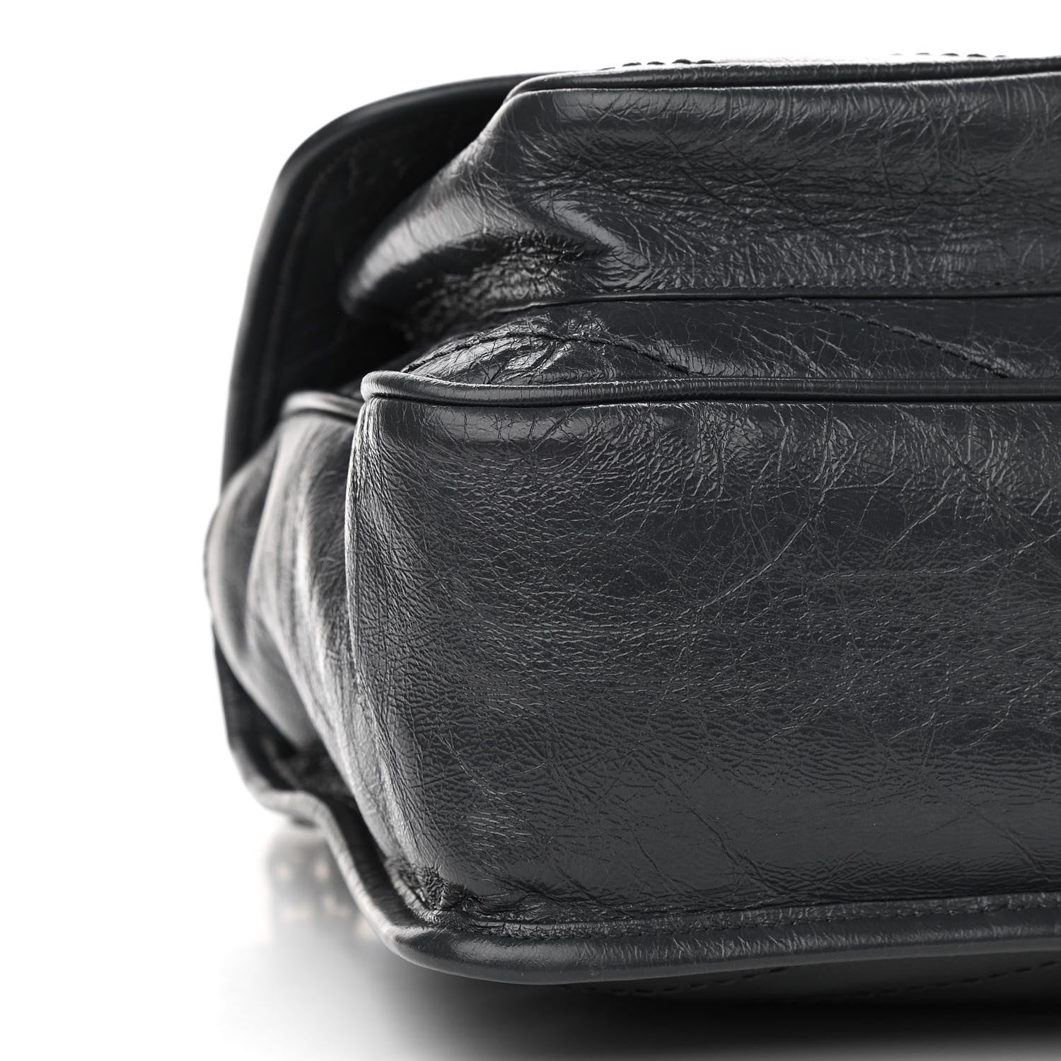 Saint Laurent Crinkled Calfskin Matelasse Monogram Medium Niki Chain Satchel Dark Smog 9 of 10