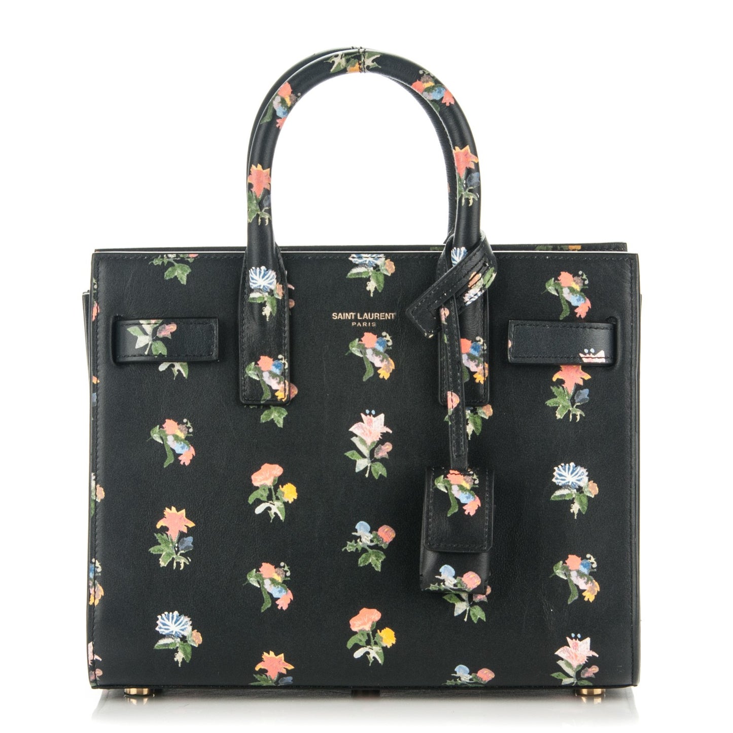 Calfskin Prairie Printed Nano Sac De Jour Black Multicolor