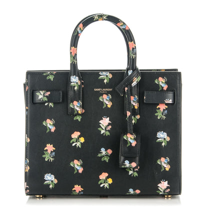 Saint Laurent Calfskin Prairie Printed Nano Sac De Jour Black Multicolor 1 of 7