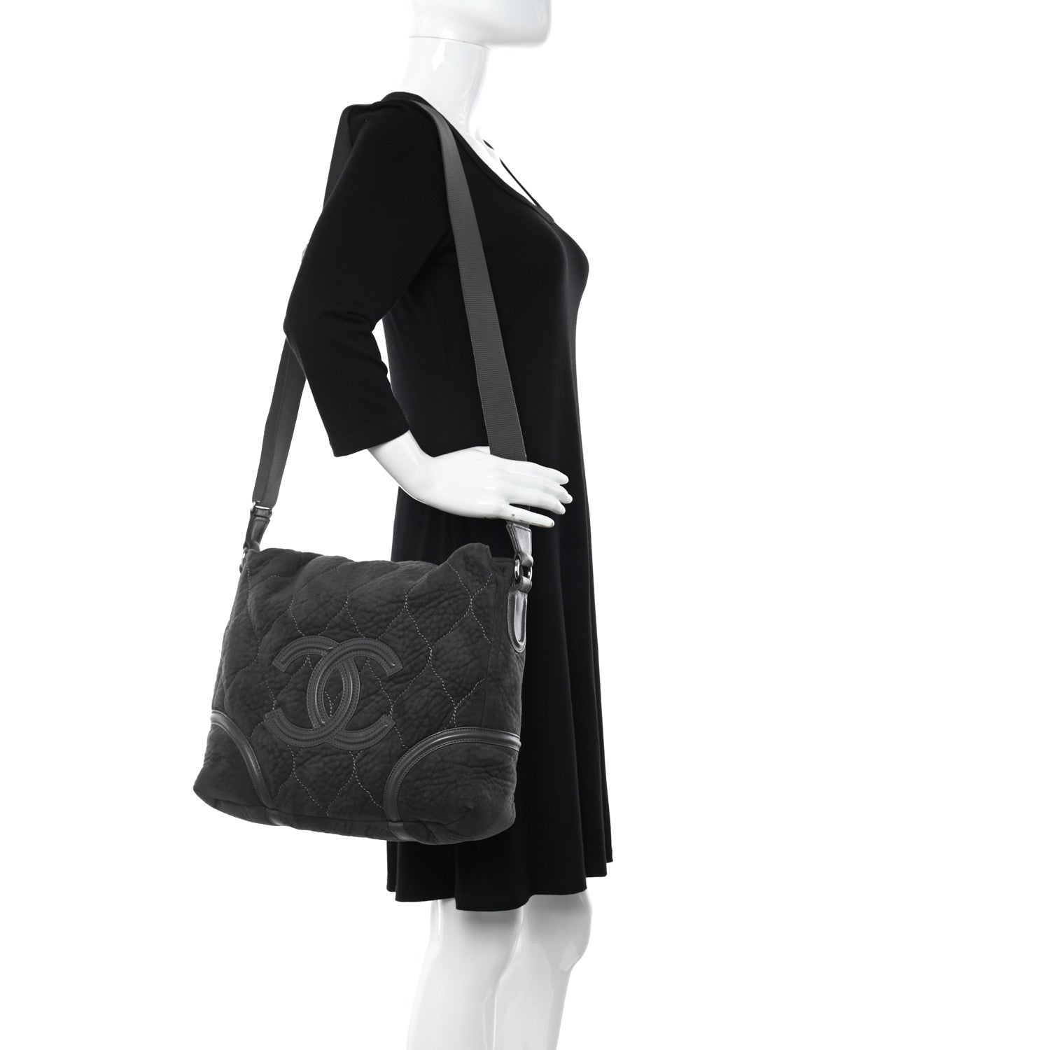 Chanel Microsuede Quilted Rodeo Drive Hobo Black 2 of 20