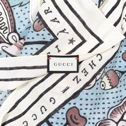 Gucci Silk Alsacienne Flower Print Scarf 3 of 4