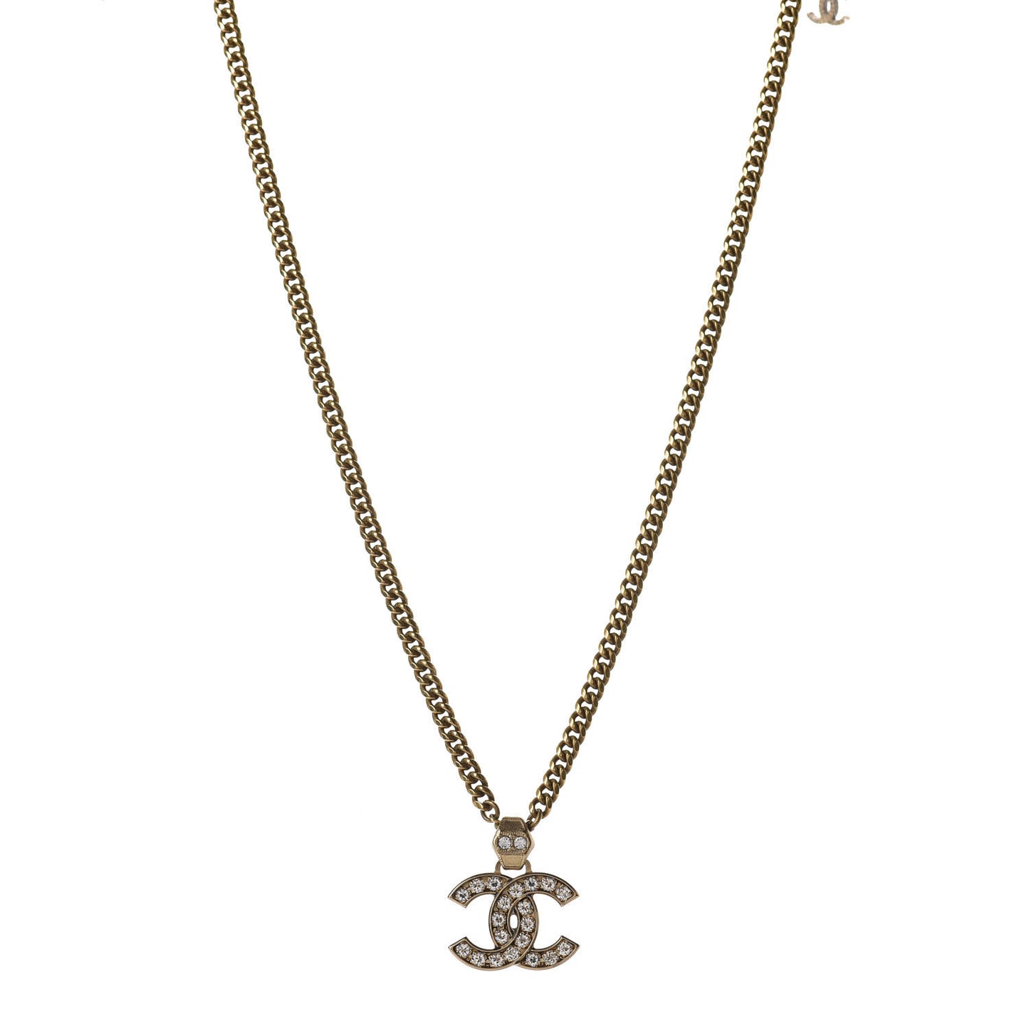 Crystal CC Necklace Gold