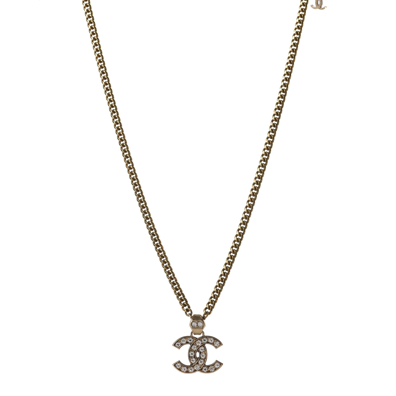 Chanel Crystal CC Necklace Gold 2 of 5