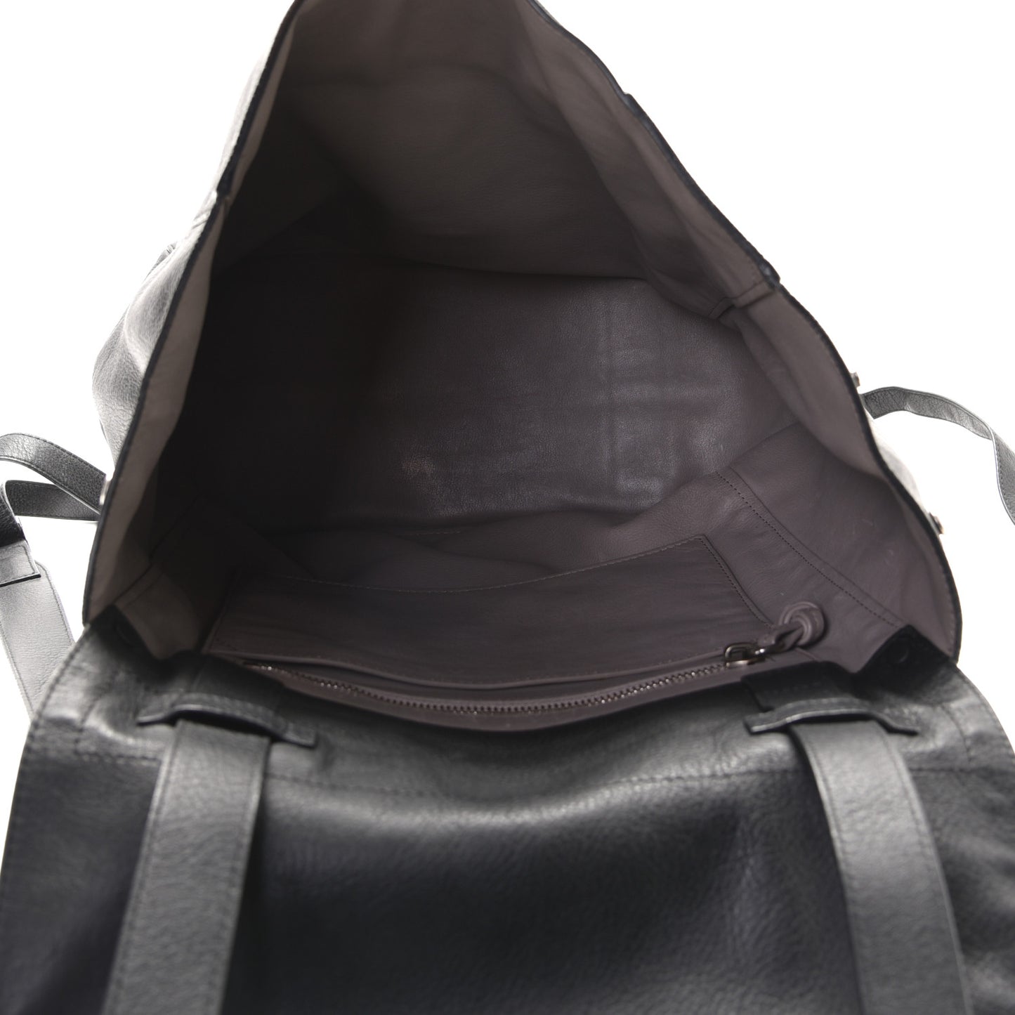Pebbled Calfskin Large PS Courier Backpack Black