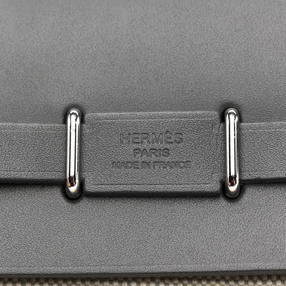 Hermes Military Toile Vache Hunter Herbag Zip Retourne 20 Ecru Bleu Glacier Ardoise 6 of 11