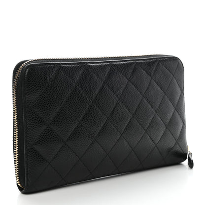 Chanel Caviar Quilted Large Zip Around Organizer Wallet Black 2 of 10