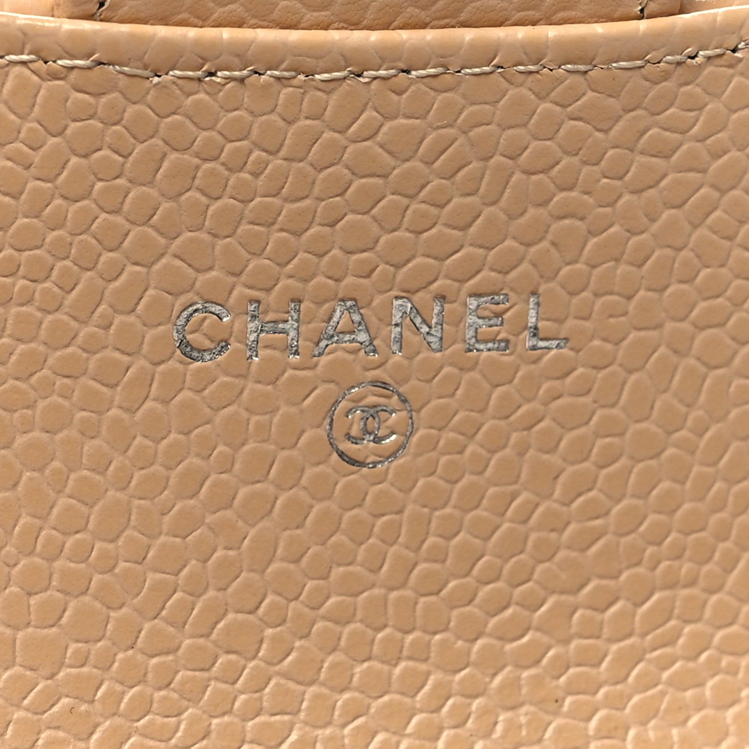 Chanel Caviar Quilted Flap Card Holder Wallet Beige 6 of 10