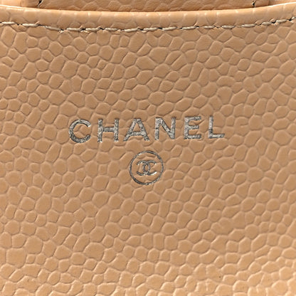 Chanel Caviar Quilted Flap Card Holder Wallet Beige 6 of 10