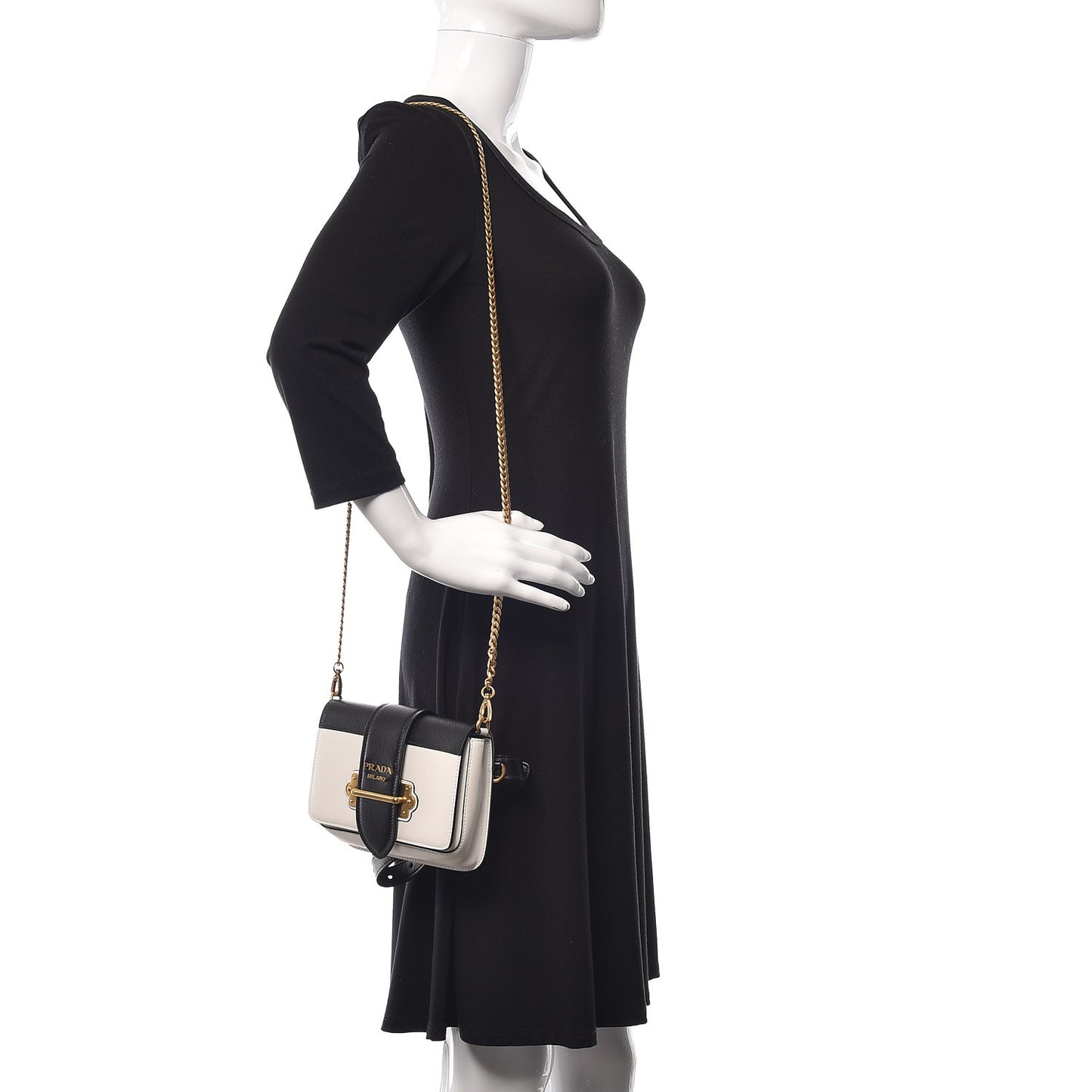 Saffiano City Calf Cahier Belt Bag White Black
