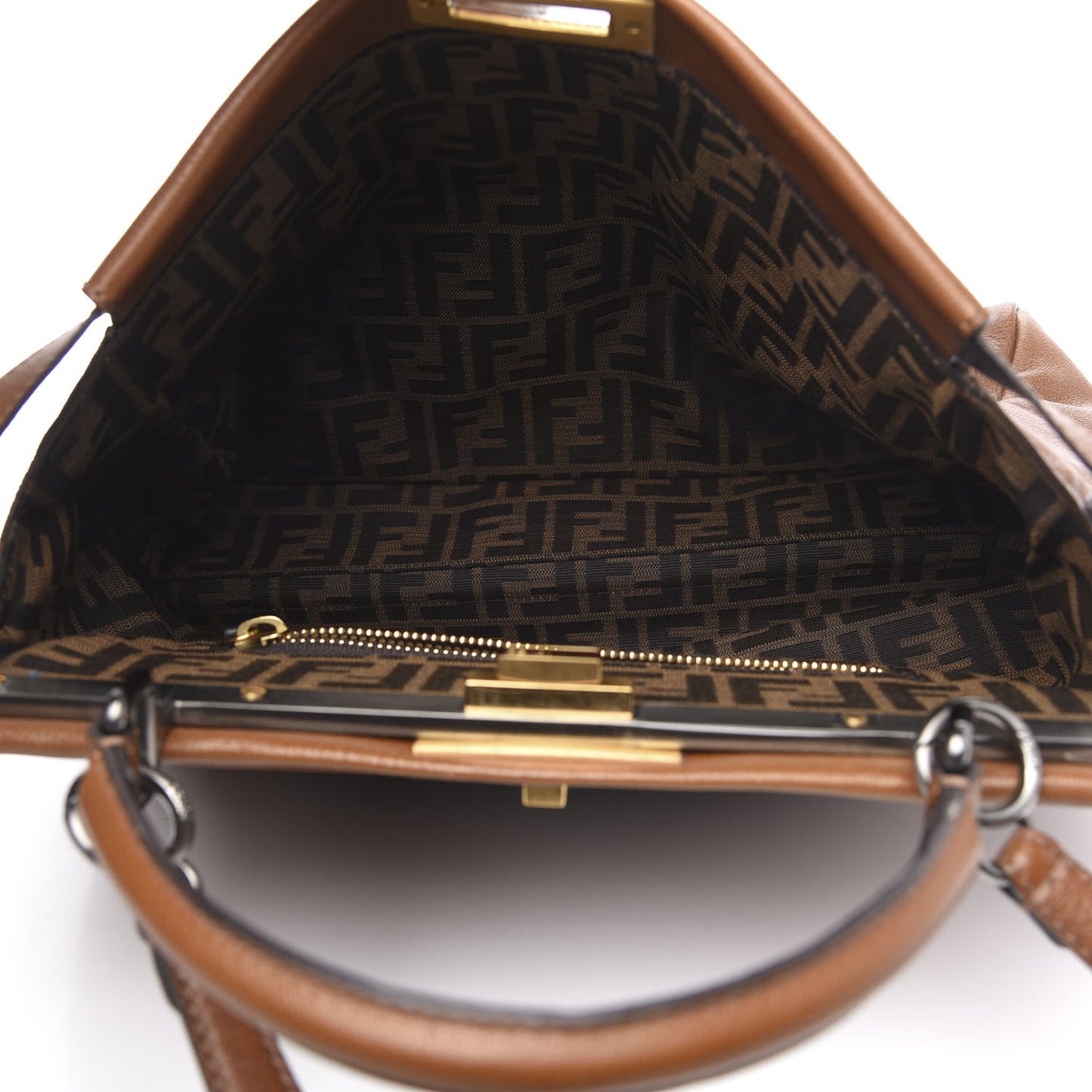 Goatskin Zucca Large Peekaboo Iconic Satchel Cuoio Tobacco Moro