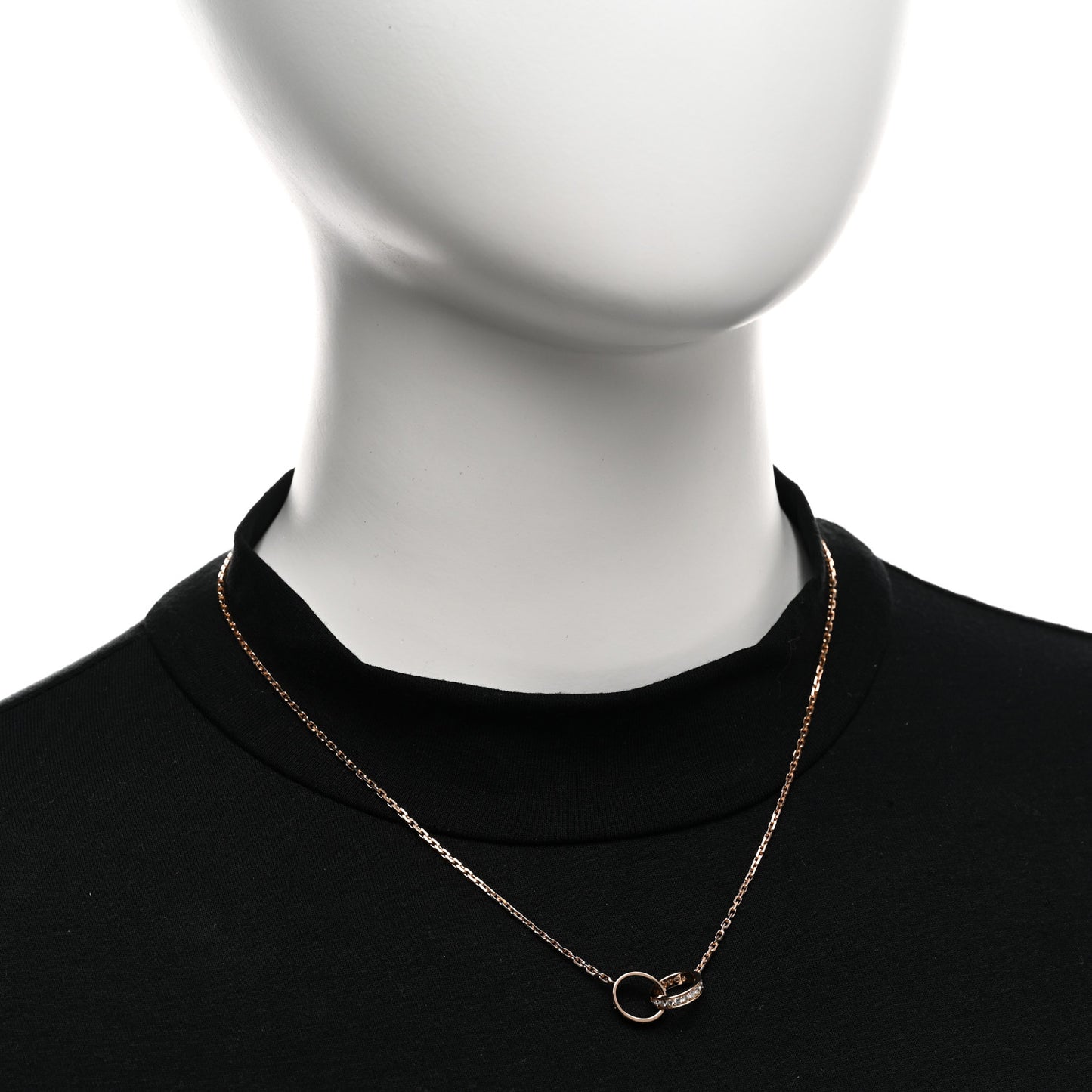 18K Pink Gold Diamond Interlocking LOVE Necklace