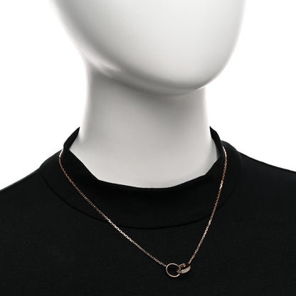 Cartier 18K Pink Gold Diamond Interlocking LOVE Necklace 2 of 6