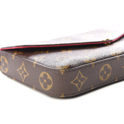 Louis Vuitton Monogram Pochette Felicie Chain Wallet Fuchsia 5 of 10