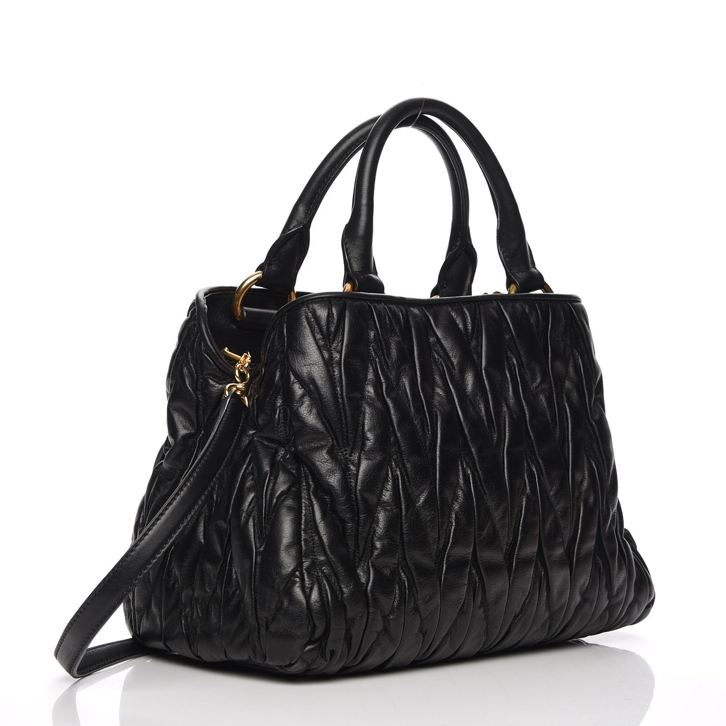 Nappa Matelasse Lux Mini Crossbody Tote Nero Black