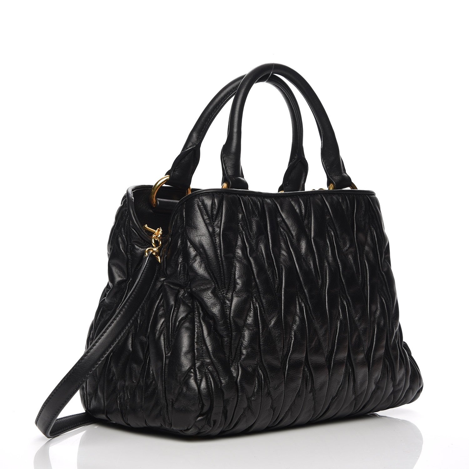 Miu Miu Nappa Matelasse Lux Mini Crossbody Tote Nero Black 4 of 8